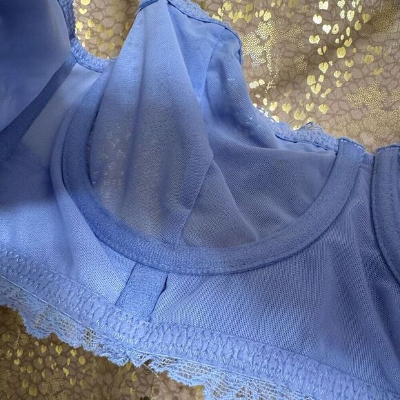 Aerie Light Blue Lace Underwire Balconette Bra 36B NWT - Picture 6 of 7
